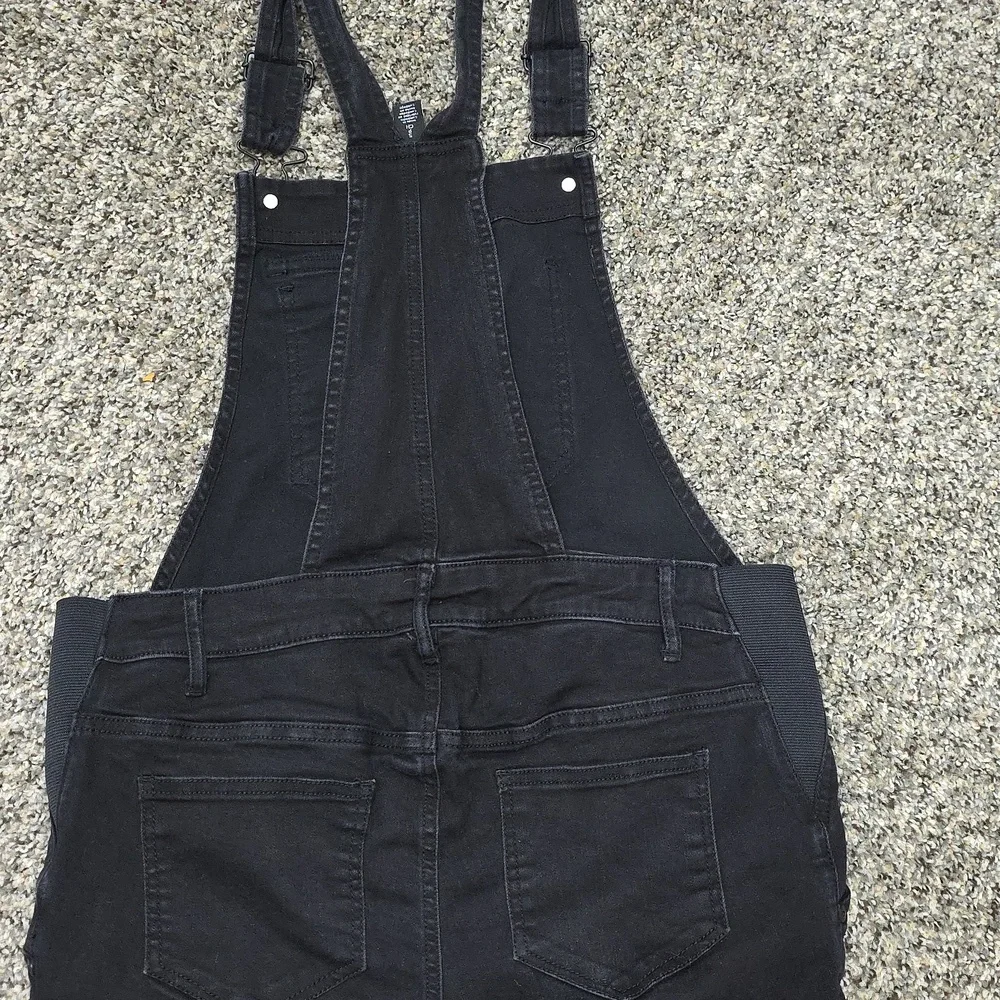 Maternity Black Denim Overalls - Picture 3 of 4